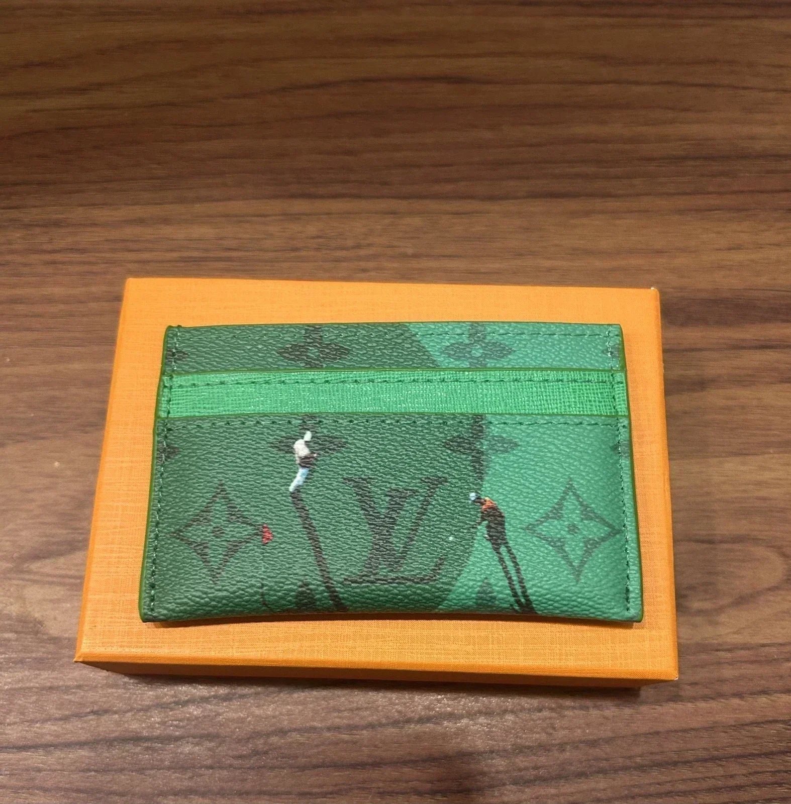 Louis Vuitton Golf Green Card Holder – Luxury Leather Card Wallet - Image 2