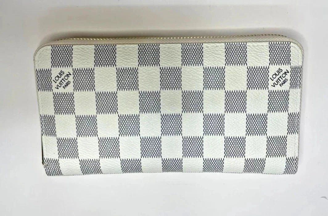 Louis Vuitton Damier Azur Zippy Wallet β Zip Around Long Wallet Purse | White